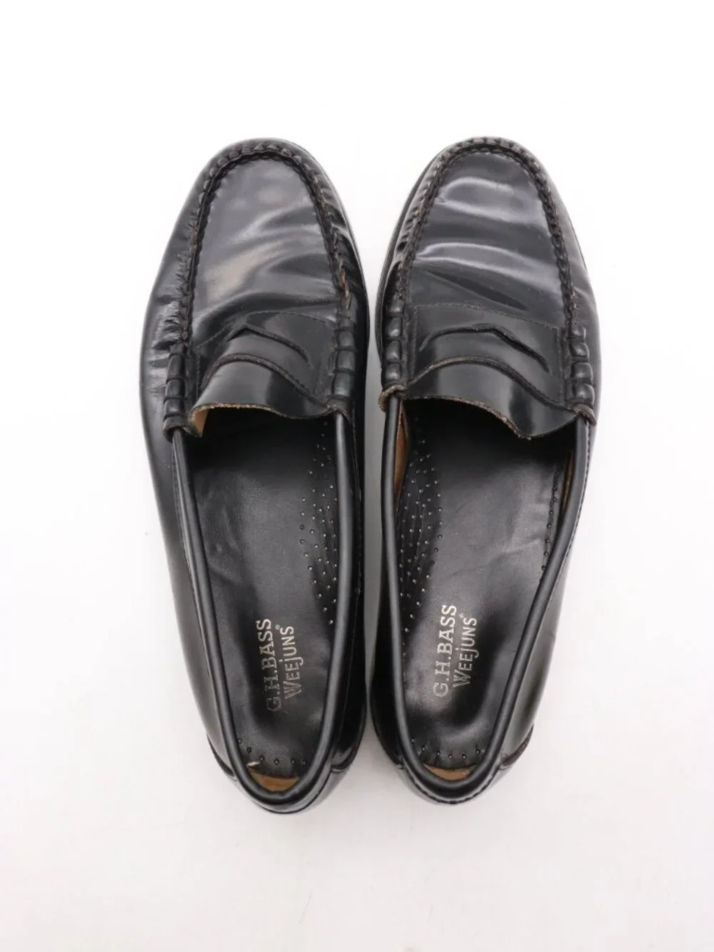 G.H. Bass Weejuns Penny Loafers Mens 10.5 D Black Leather Classic Slip On